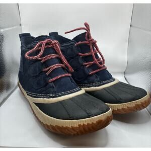 Sorel Womens Boots Size 8.5 Blue Out N About Ankle Short Wateproof Duck Booties